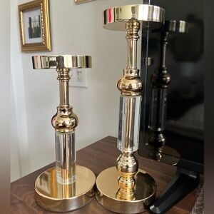 Gold candle pedestals